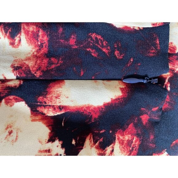 Tildon Navy Blue Floral Boho Flowy Wide Leg Side Zip Pant 4 - Picture 7 of 8